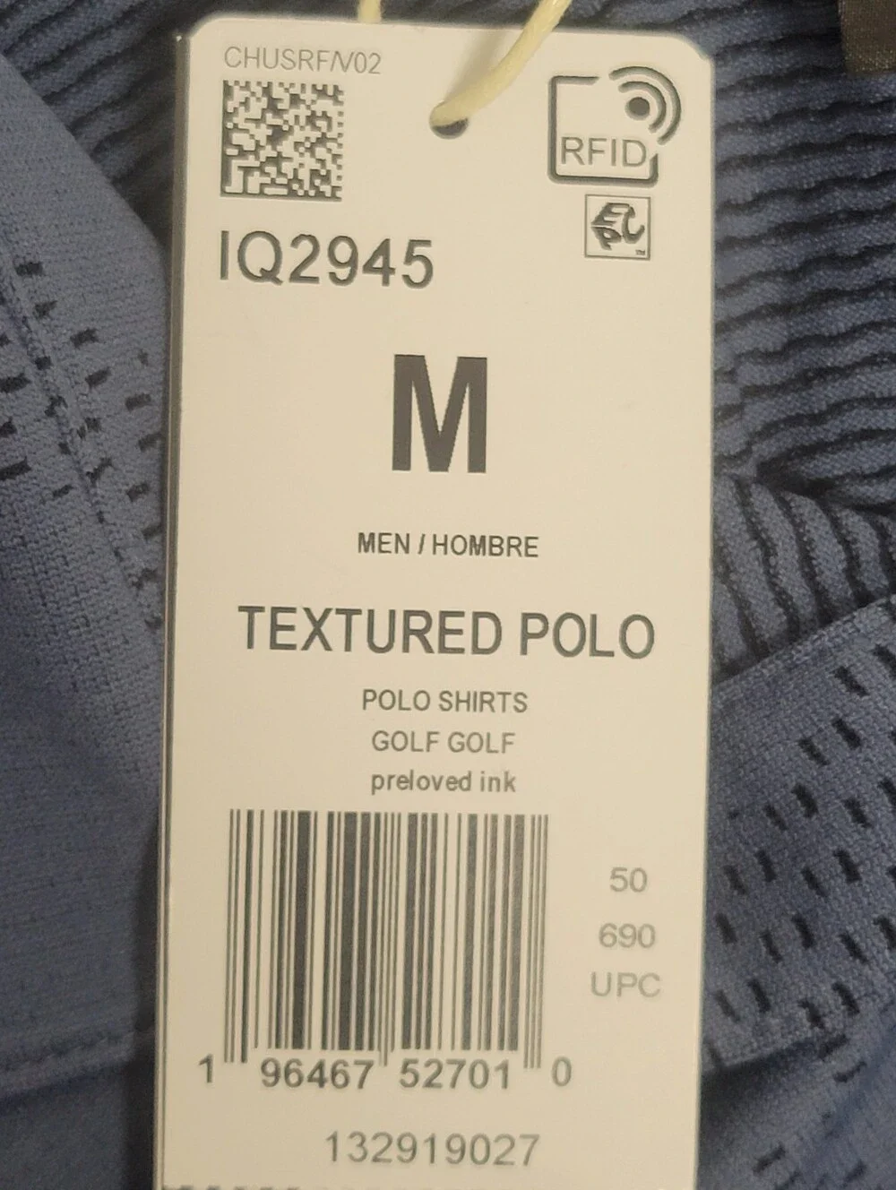 Adidas NWT Men's Textured Golf Polo Shirt Size Medium.